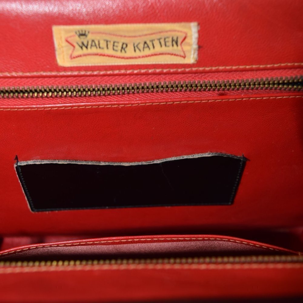 Vintage gen. WALTER KATTEN 1950's purse & mirror * - Picture 4 of 4